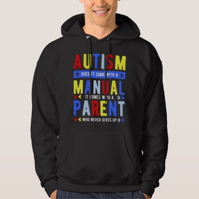 Moletom Autismo Não Vem Com Um Manual Quebra-Cabeça dos Pa (Frente)
