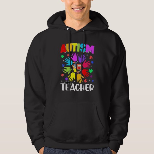 Moletom Autismo Professor Quebra-cabeça Autismo Sensibiliz (Frente)