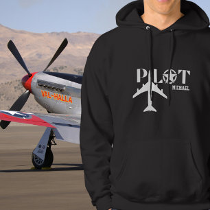 Moletom Avião militar e de piloto, Simples,Minimalista