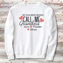 Avô com nomes de Netos e corações vermelhos