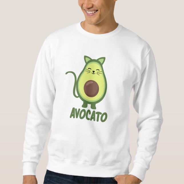 Moletom Avocado Cat Engraçado Comida Engraçado Kitten Avoc (Frente)
