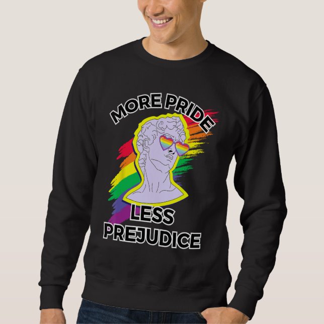 Moletom awesome lgbt pride love more pride less prejudice  (Frente)