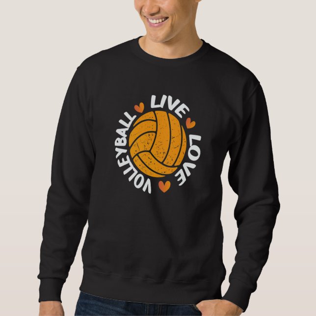 Moletom Awesome Volleyball Live Love Ball With Cute Hearts (Frente)
