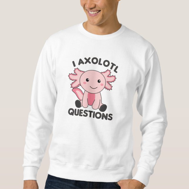 Moletom Axolotl Amém Animais Doce Para Crianças Rosa (Frente)