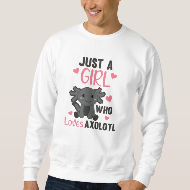Moletom Axolotl Amém Animais Doce Para Meninas Rosa (Frente)