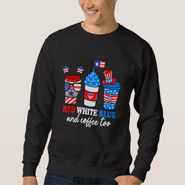 Moletom Azul Branco Vermelho E Café Em 4 De Julho Patrioti (Frente)