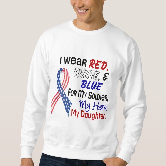 Moletom Azul branco vermelho para minha filha (Frente)