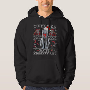 Moletom Azul Russo Gato Sobreloso Xmas Suor Feio