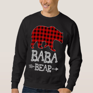 Moletom Baba Bear Christmas Pajama Red Xadrez Buffalo Fami