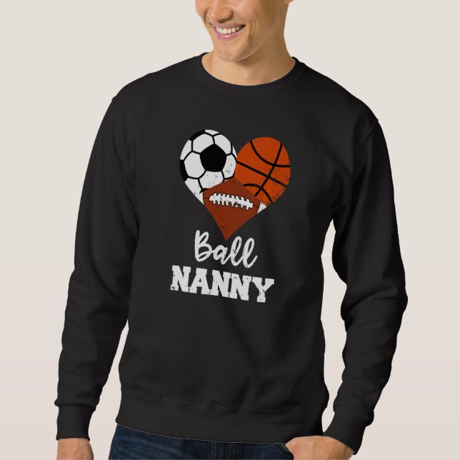 Moletom Babá de futebol de basquete de futebol de Nanny (Frente)