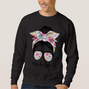 Moletom Babci Life Messy Hair Bun Floral Women's Da