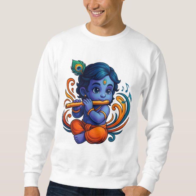 Moletom Baby Krishna com Flauta - Víbias da Paz | 3D vibra (Frente)