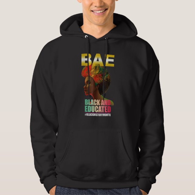 Moletom BAE Preto E Educado Rainha da História Negra Melan (Frente)