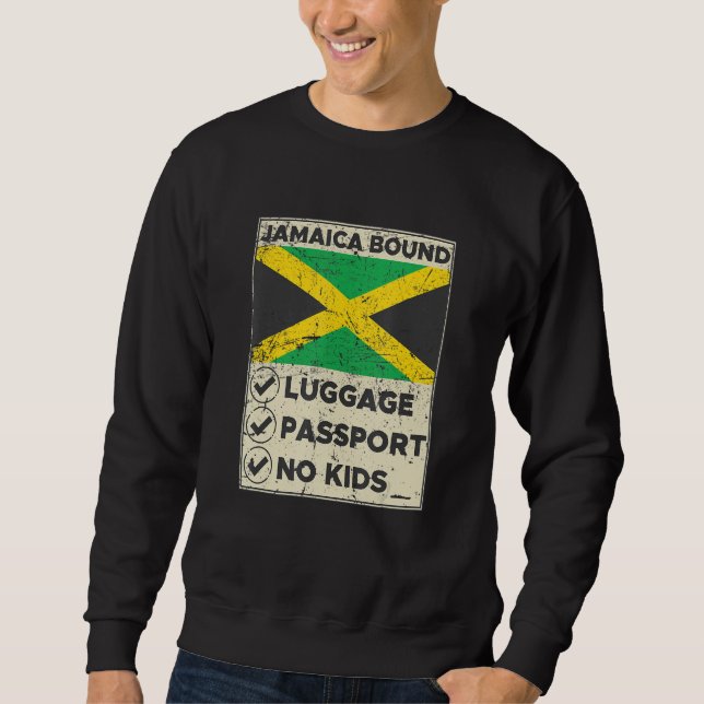 Moletom Bagagem Jamaicana Passaporte Sem Roupas de Viagem  (Frente)