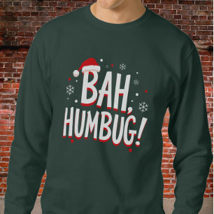 Moletom BAH, HUMBUG, em negrito com um pequeno chapéu verm