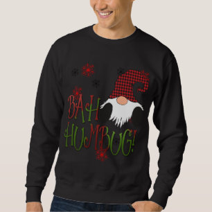 Moletom Bah Humbug Gnome Red Xadrez Grumpy Holiday Christm
