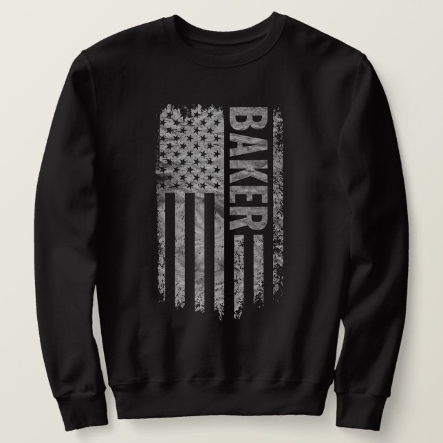 Moletom Baker USA Bandeira Distendida design (Frente do Design)