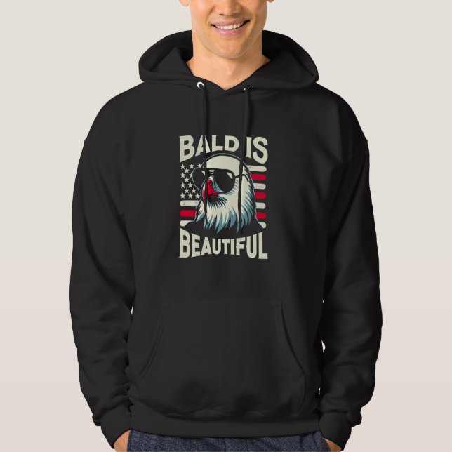 Moletom Bald é Belo 4 de julho EUA Patriotic Funny (Frente)