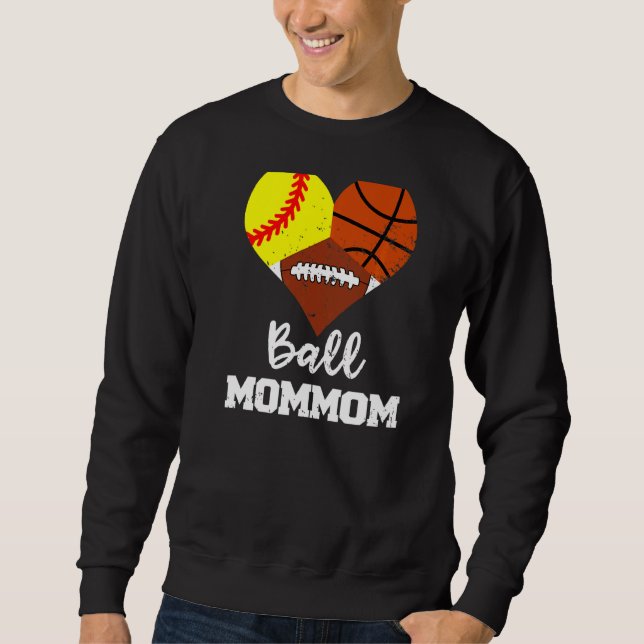 Moletom Ball Mamãe Heart Softball Basball Mo (Frente)