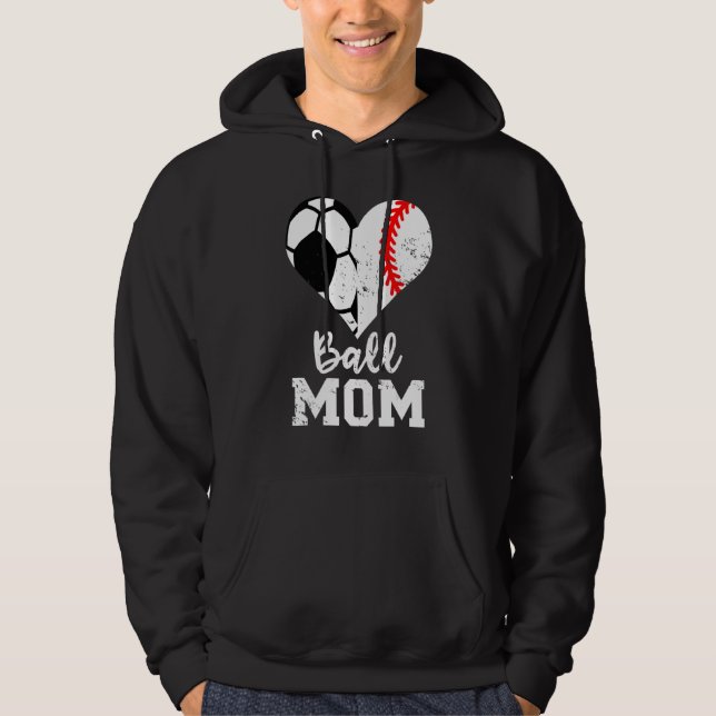 Moletom Ball Mom Heart  Soccer Mom (Frente)