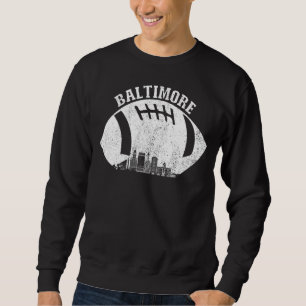 Moletom Baltimore Skyline Futebol Fan Vintage Baltimore F