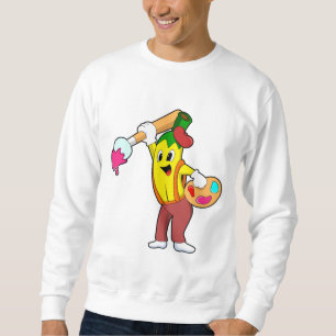 Moletom Banana como Pincel com Pincel de Tinta