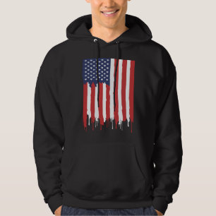 Moletom Bandeira Americana com Pintura Pingando Grafite EU