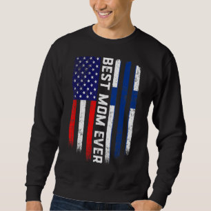 Moletom Bandeira Americana e Finlandia Melhor Mãe Da Famíl
