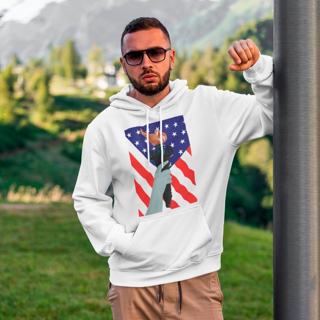 Moletom Bandeira Americana E Torch Mens Hoodie (Criador carregado)