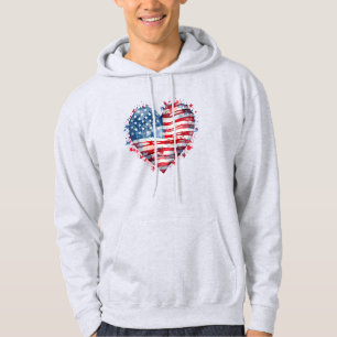 Moletom Bandeira Americana Estrelas Listras Coração Patrió