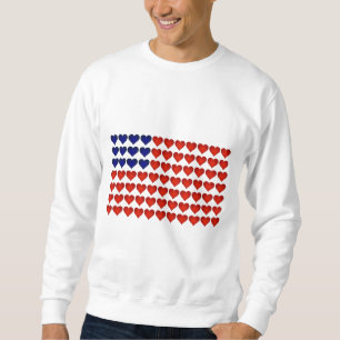 Moletom Bandeira americana feita dos corações