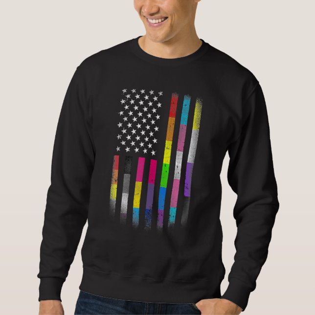 Moletom Bandeira Americana Homossexual Lgbt Lgbtq Flag 202 (Frente)