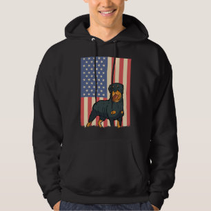 Moletom Bandeira Americana Rottie Patriotic Rottweiler Dog