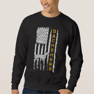 Moletom Bandeira Americana Vintage EUA Cachorro Dachshund