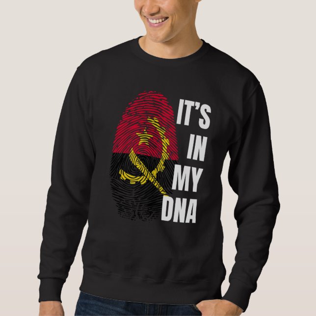 Moletom Bandeira Angola Dna Impressão Digital Mês (Frente)