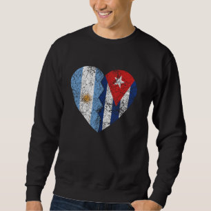 Moletom Bandeira argentina cubana Coração Argentina Bandei