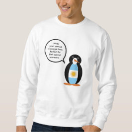 Moletom Bandeira Argentina Pinguim Falante Personalizado