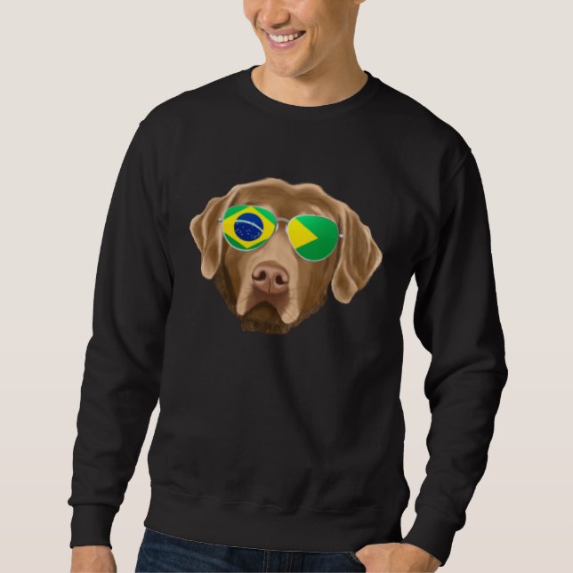 Moletom Bandeira Brasileira Chesapeake Bay Retriever Cacho (Frente)