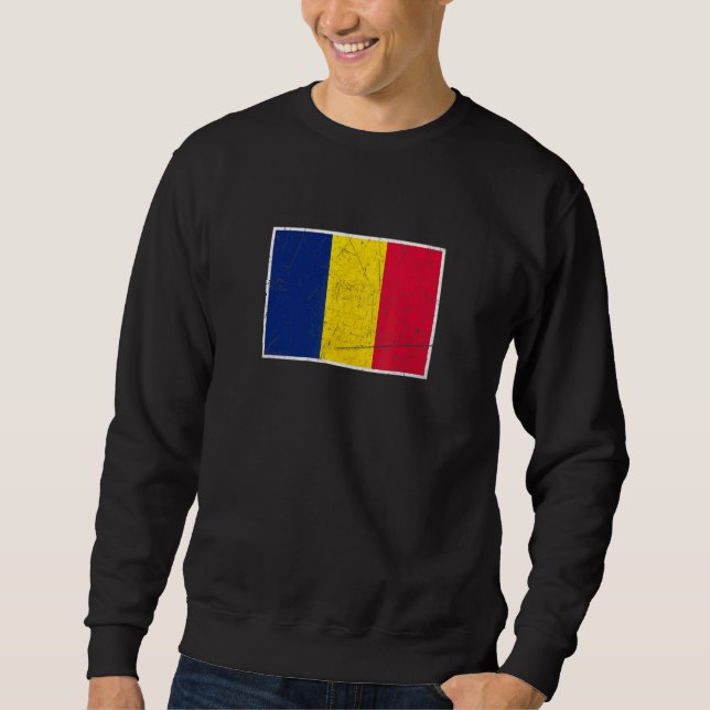 Moletom Bandeira Chade com Cores Nacionais Chadianas Vinta (Frente)