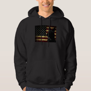 Moletom Bandeira da América German shepherd Negra 4 de jul