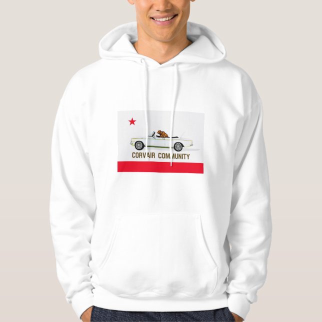 Moletom Bandeira da Califórnia Corvair Hoodie convertível (Frente)