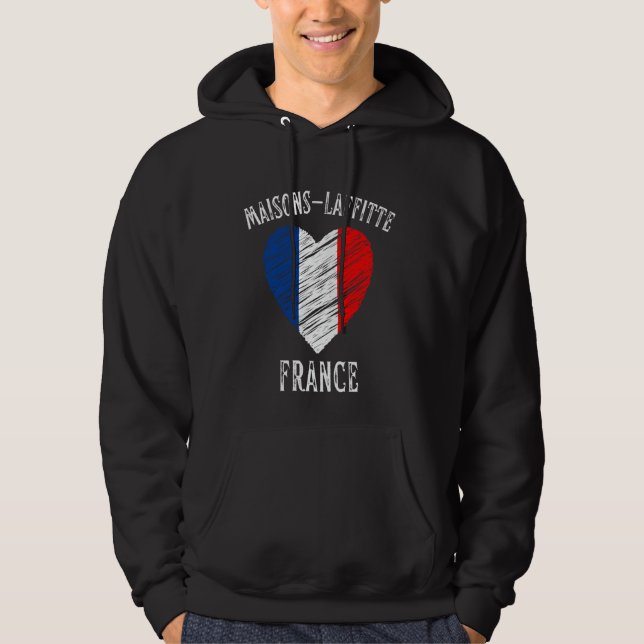 Moletom Bandeira da França Coração Maisons Laffitte Cidade (Frente)