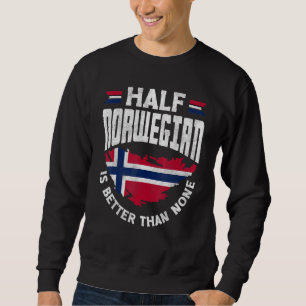 Moletom Bandeira da Noruega Metade Norueguês é Melhor Que 