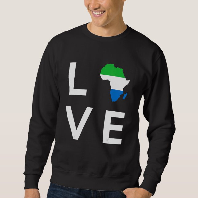 Moletom Bandeira da Serra Leoa Ama o Continente Africano p (Frente)