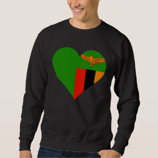 Moletom Bandeira da Zâmbia Coração Zâmbia  Amor Zâmbia