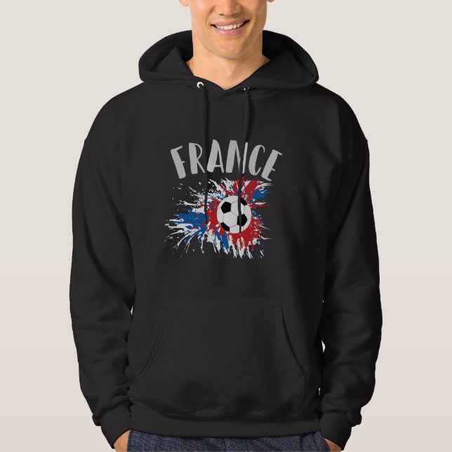 Moletom Bandeira de Grunge da Bola de Futebol da França (Frente)