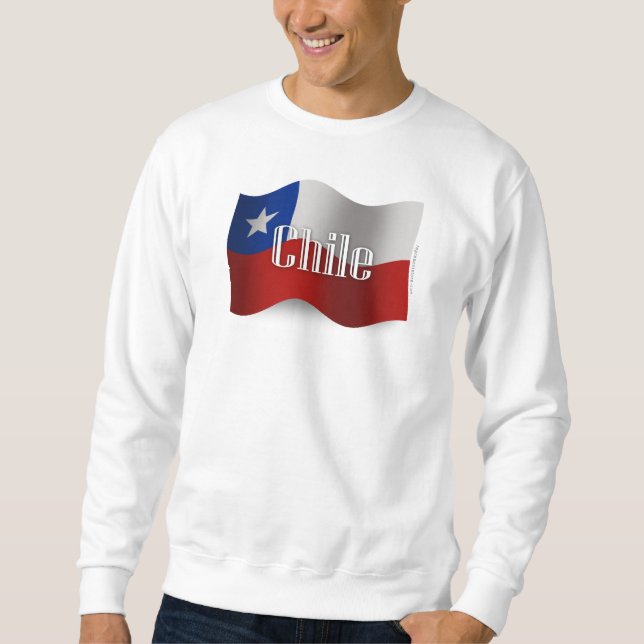 Moletom Bandeira de ondulação do Chile (Frente)