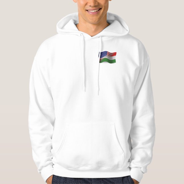 Moletom Bandeira de ondulação Húngaro-Americana (Frente)