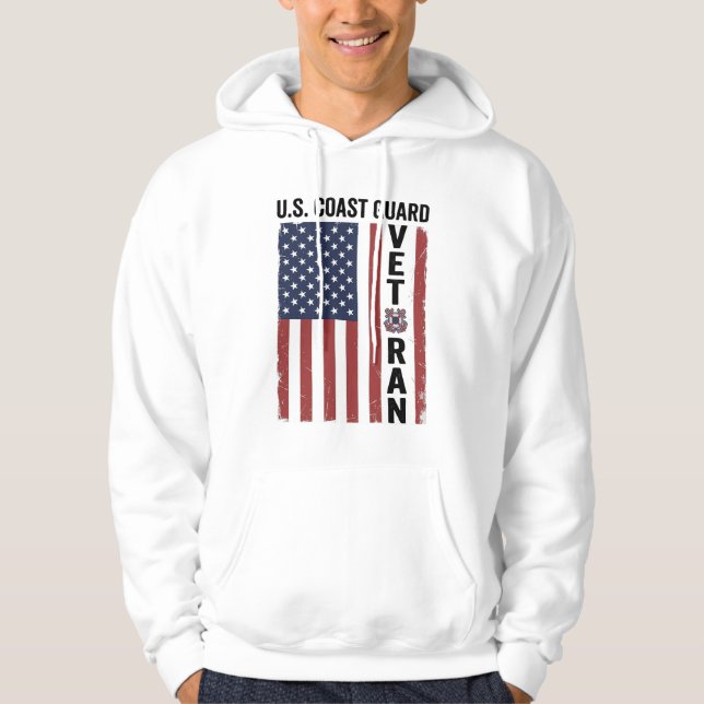 Moletom Bandeira de Veterano da Guarda Costeira Design Vet (Frente)