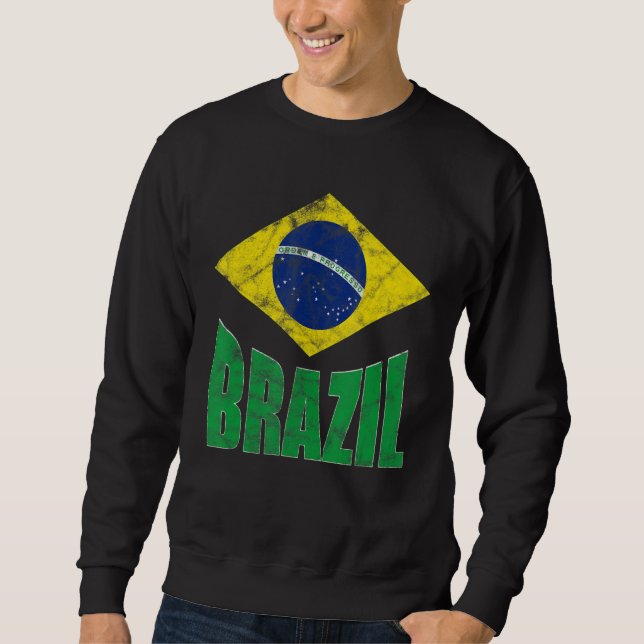 Moletom Bandeira do Brasil com Vintage (Frente)